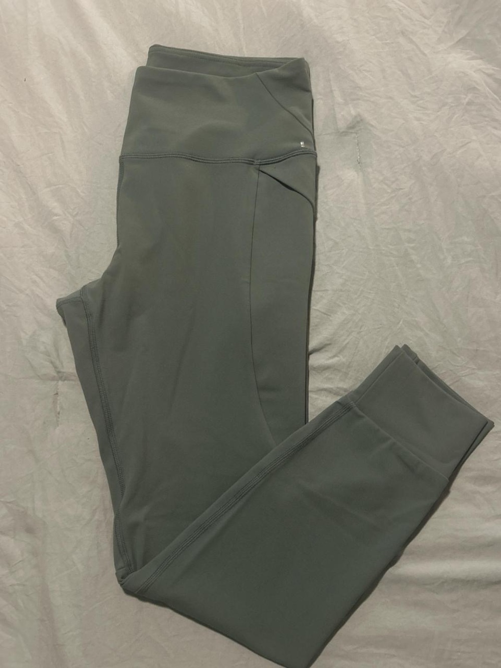 Avalanche Olive Green Active Leggings with Logo Waistband
